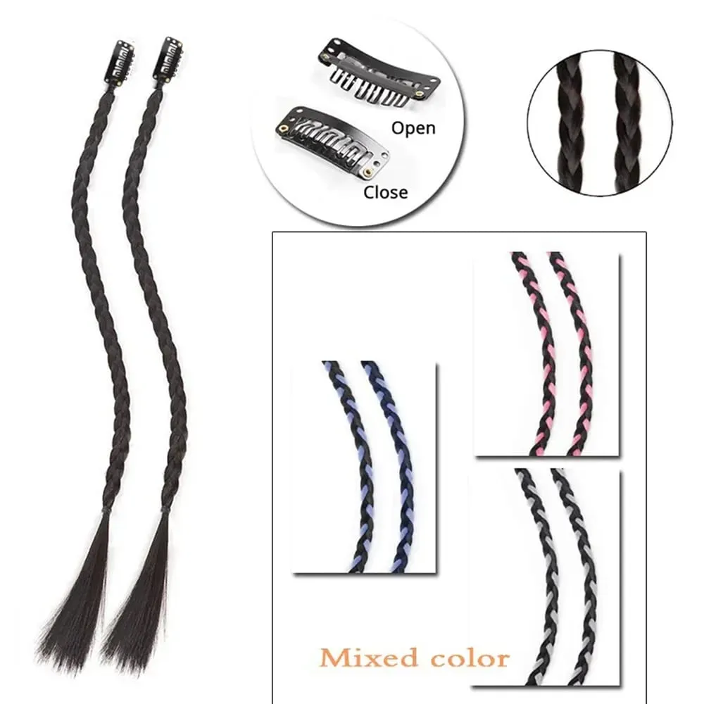 Parrucca sintetica a treccia 2 pezzi con forte clip BB Y2k Spice Girl Treccia da boxe Coda di cavallo Scatola leggera Treccia Coda di cavallo pezzo per donna — image 4