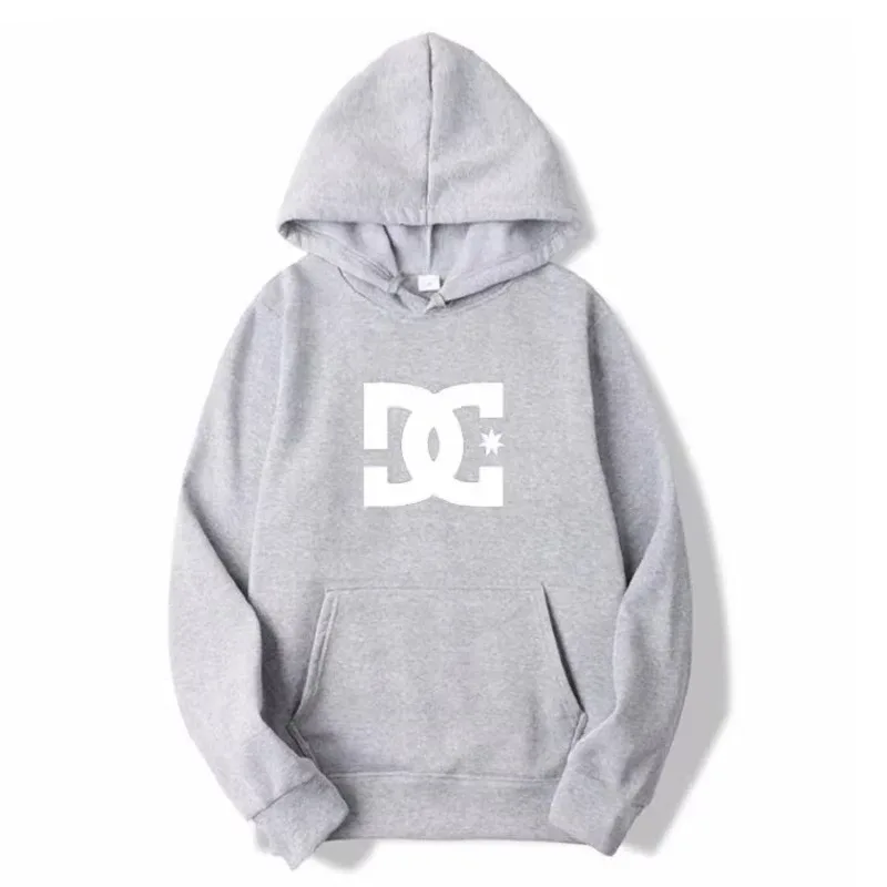 Hoodie Lelaki Huruf DC Fesyen Baju Sweat Lengan Panjang Mudah Musim Gugur dan Musim Sejuk Trend Jalanan Lelaki dan Wanita Hoodie Gim Besar
