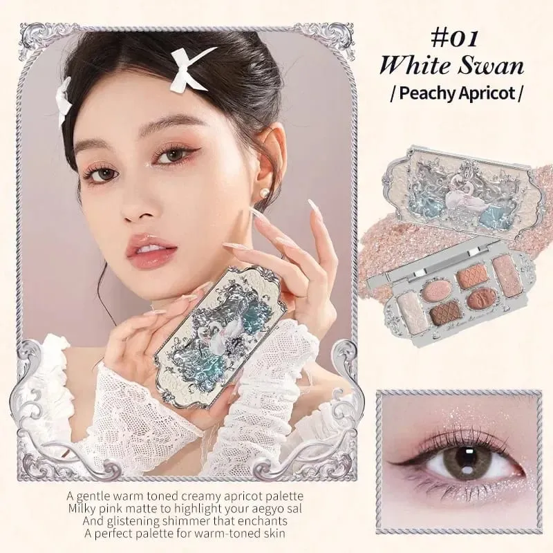 Flower Knows Makeup Kit Full Professional Makeup Gift Set Mermaid Eyeshadow Angel Highlight Swan Lipstick 5 piece set