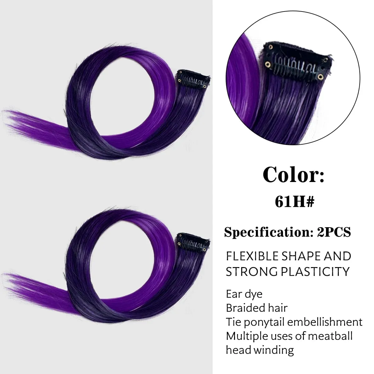 สีสังเคราะห์คลิปในส่วนขยายของผมตรงไฮไลท์ผมริ้วสายรุ้งแขวนผมชิ้นวิกผมสำหรับผู้หญิงพรรค