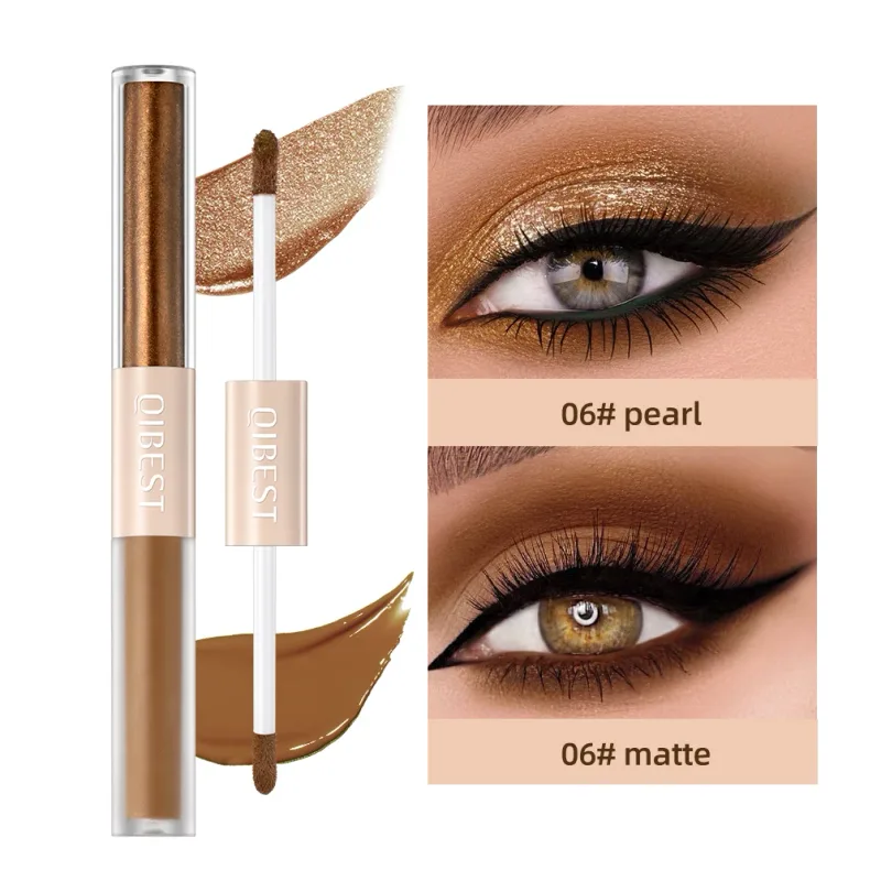 Double End Glitter Matte Eye shadow Stick Pencil Eyeshadow Makeup Waterproof Bicolor Shimmer Cosmetics Beauty Makeup Tool — image 9