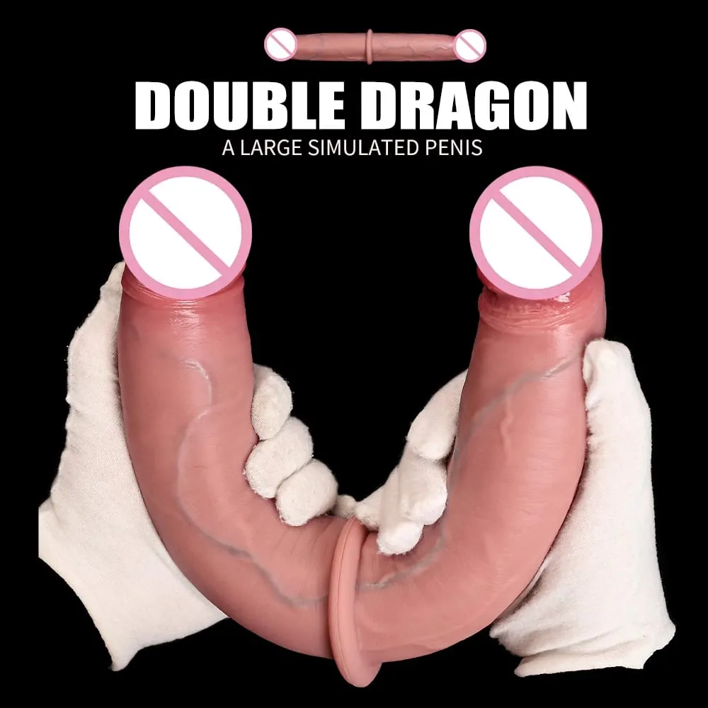 Double Ended Dildo Realistische Dubbelzijdig Grote Lange Dikke Dildo met Aderen Vaginale Anale Enorme Volwassen Penis Speeltjes voor lesbiennes
