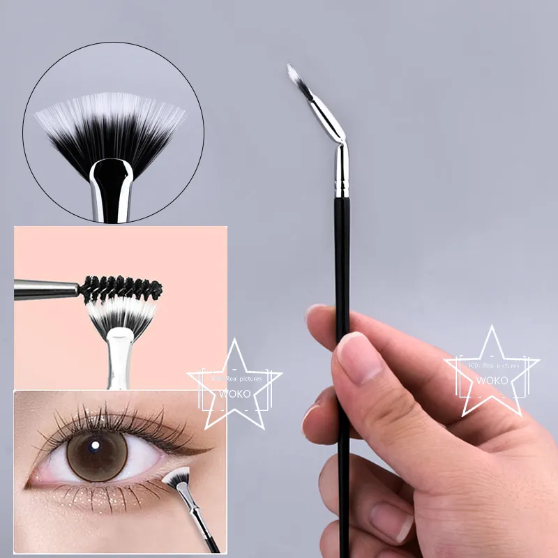 Eyelash Brush Fan Bent Lash Fan Brushes Eyelash Brushes Small Fan Brush Professional Mini Eyelash Brush Make Up Tool