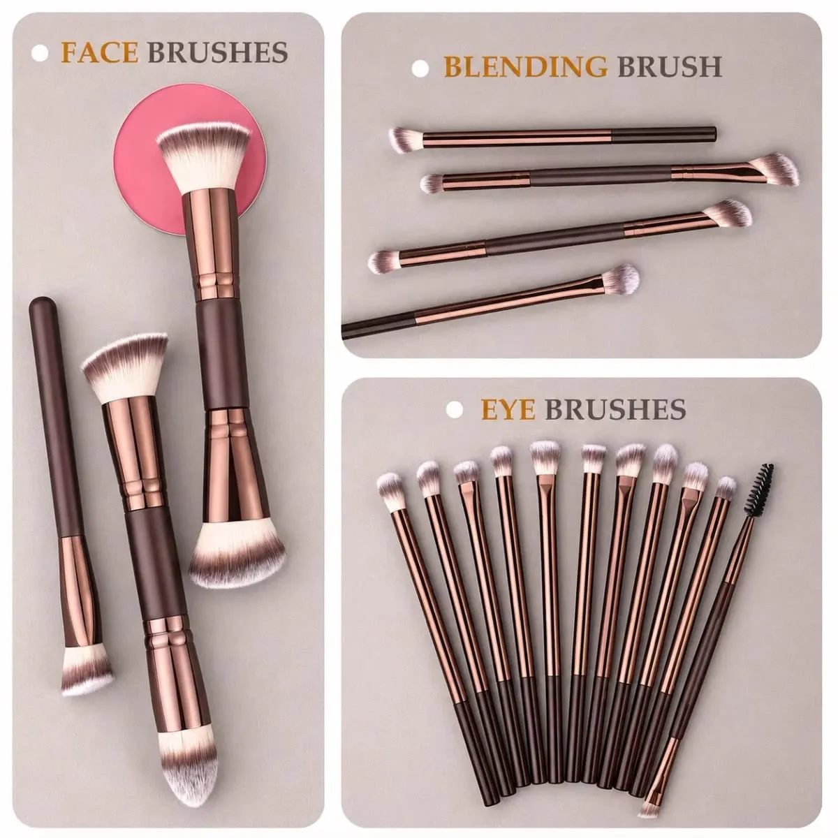 Travel Makeup Brush Set with Case 20Pcs Makeup Set Multi-functional Essential 18Pcs Makeup brushes Foundation Powder Blush — image 2