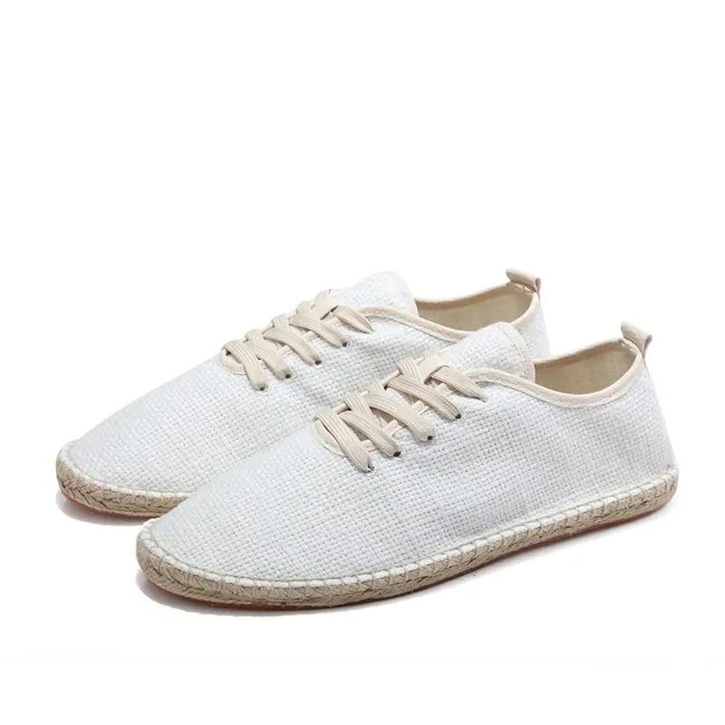 Men Shoes Summer Espadrilles Men Canvas Sneakers New Breathable Fisherman Footwear Mens Slip on Loafers Large Size 47 Sneakers