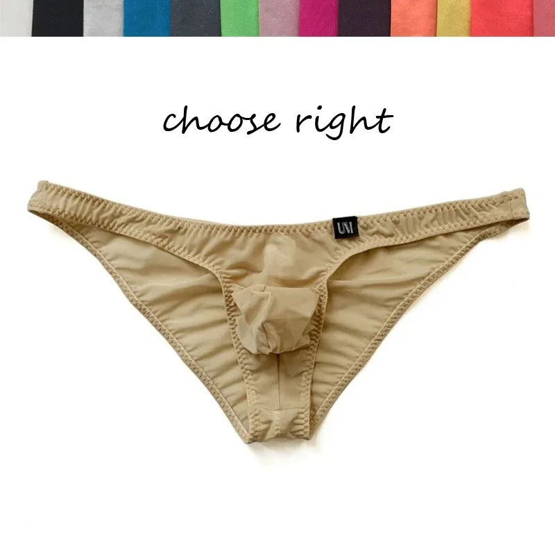 Hip Silk Skating Silk Low Waist Panlalaking Sexy Brief Ultra-manipis Makahinga Solid na Kulay Three-dimensional na Panlalaking Panlalaki