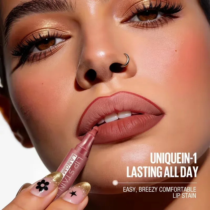 Son Vết Bẩn Liquid Lip Liner Bút Đánh Dấu Lâu Dài Chống Thấm Nước Matte Lip Tint Có Sắc Tố Cao Khỏa Thân Viền Môi Trang Điểm Cho phụ Nữ