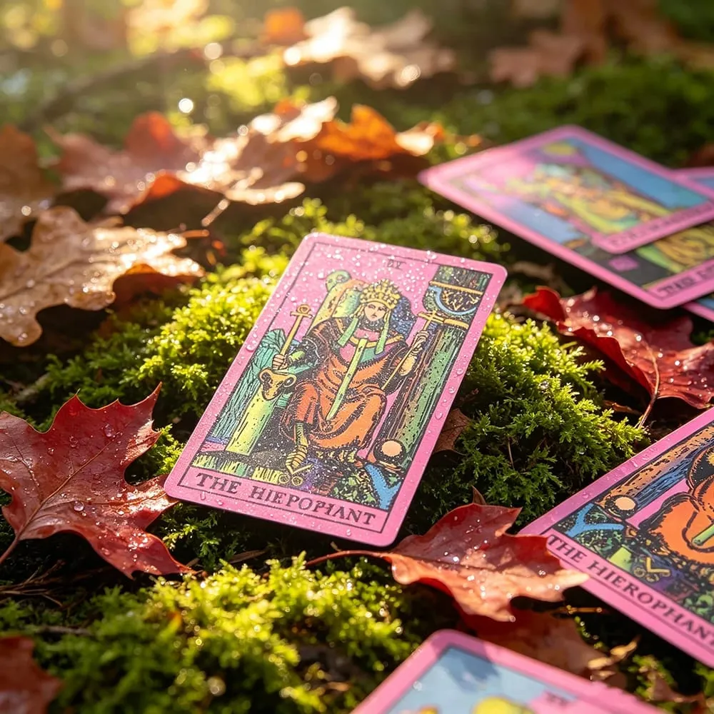 Pink Classic Tarot Deck Board Game Popular Divination Oracle Card Game Psychology Fortune Telling Cards for Tarot Beginners