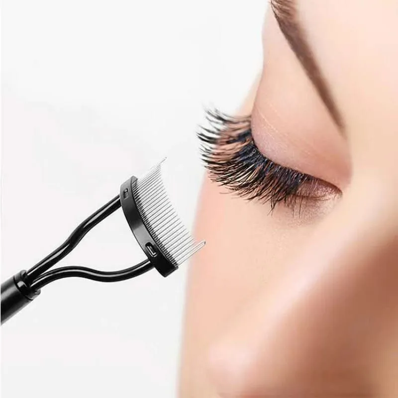 Eyelash Separator Metal Teeth Straight Eyelash Curler Beauty Makeup Stainless Eyelash Brush Comb Mascara Curl Makeup Tool — image 3