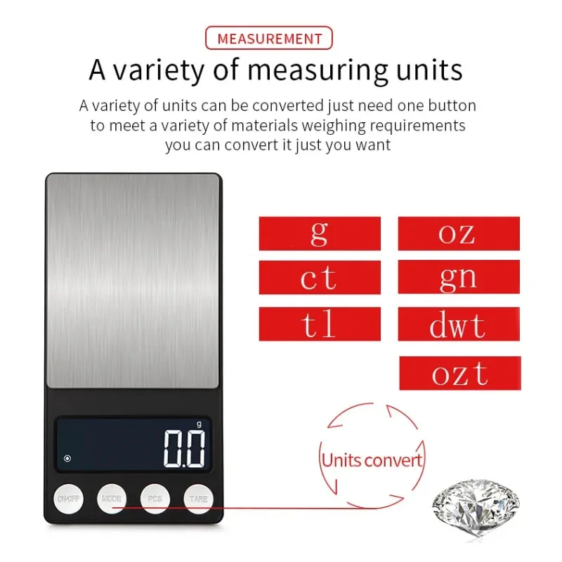 Digital Pocket Mini Scale Precision 0.01g LCD Jewelry Gold Diamond Accessories Gram Balance Weight Scales For Kitchen 1000g — image 5