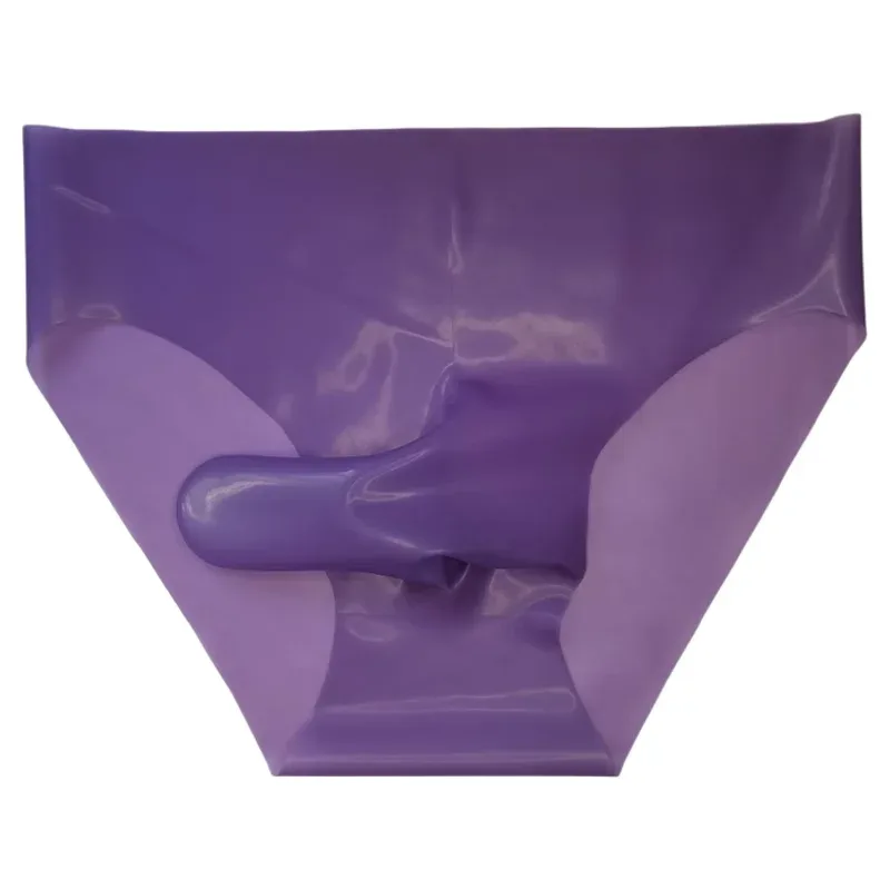 Men's Sexy Latex Underpants Seamless Sheath Briefs See-Through Sissy Couple Low Waist Panties Erotic Rubber Tight Safety Panties — image 20