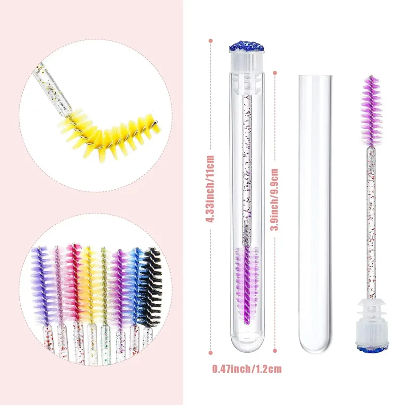 50/100 pz Riutilizzabile Ciglia Pennello Tubo per Estensione Ciglia Usa E Getta Mascara Bacchette Sopracciglio Applicatore Pennello Ciglia Pennelli