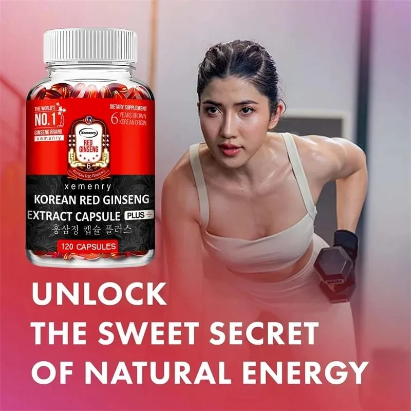 Korean Red Ginseng Extract - Supports Increased Energy Mood Endurance and Performance Improved Muscle Mass