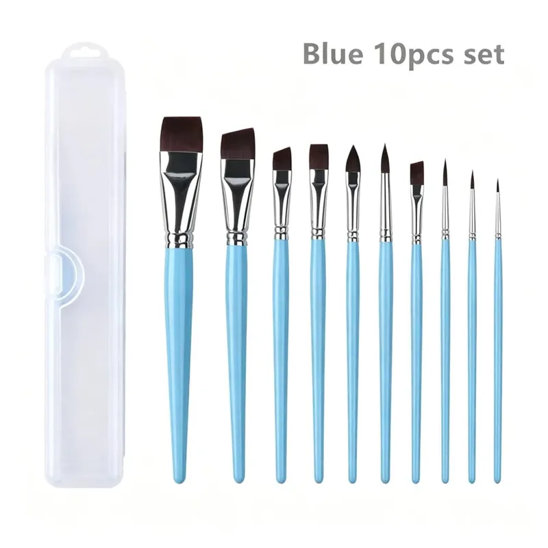 7/10/17 Pcs Multi-functional Face Body Paint Brushes High Quality Sky Blue Artist Watercolor Painting Makeup Tool Make Up Brush