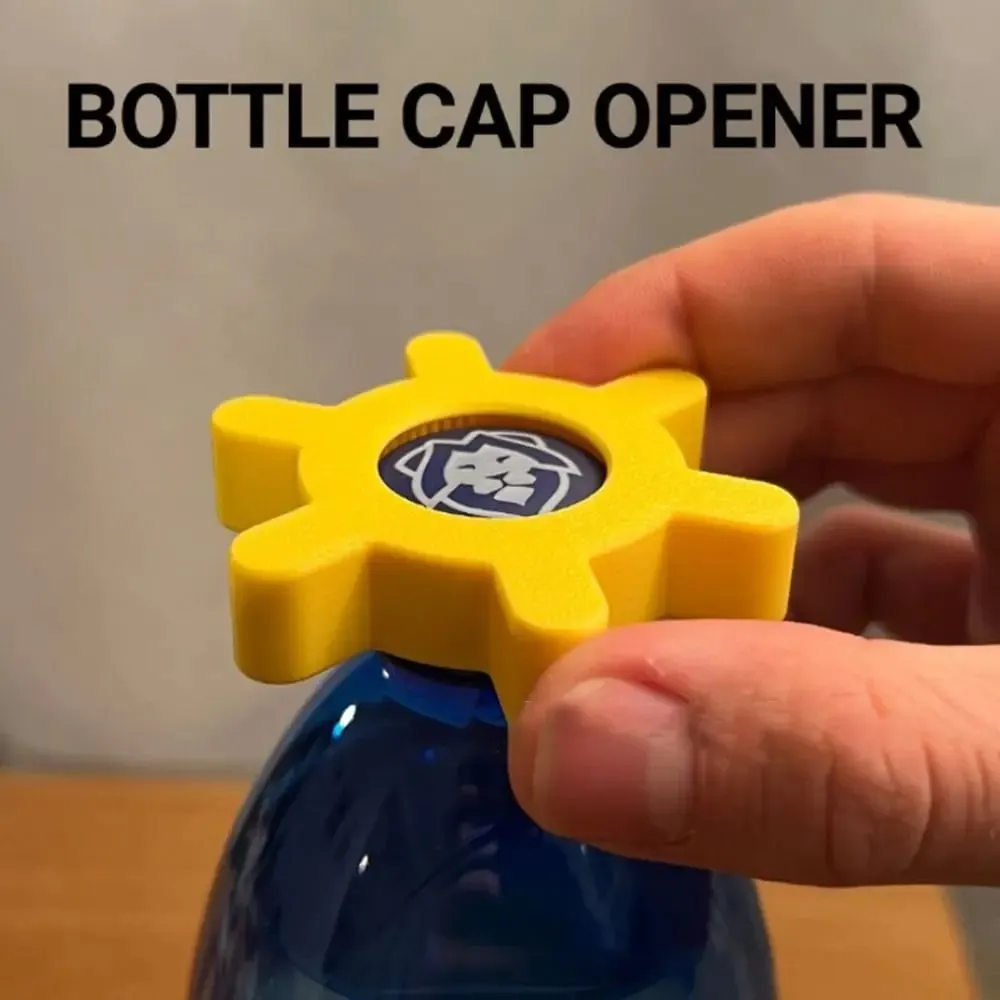 Portable Multi-function Bottle Cap Opener Yellow Bar Supplies Rotary Bottle Opener Plastic Bottle Opener Kitchen Tool — image 2
