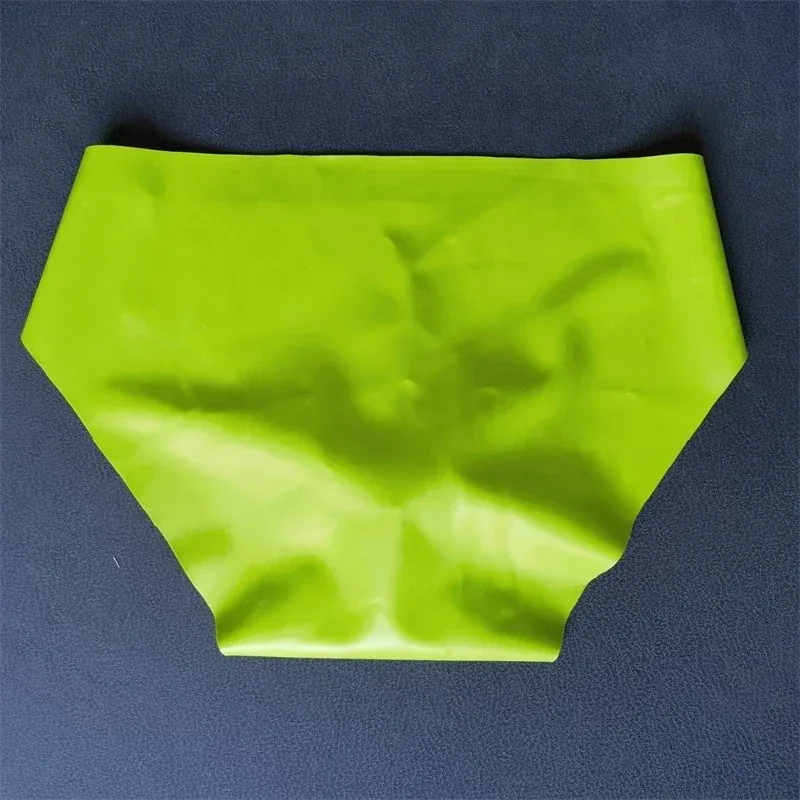 Men's Sexy Latex Underpants Seamless Sheath Briefs See-Through Sissy Couple Low Waist Panties Erotic Rubber Tight Safety Panties — image 6