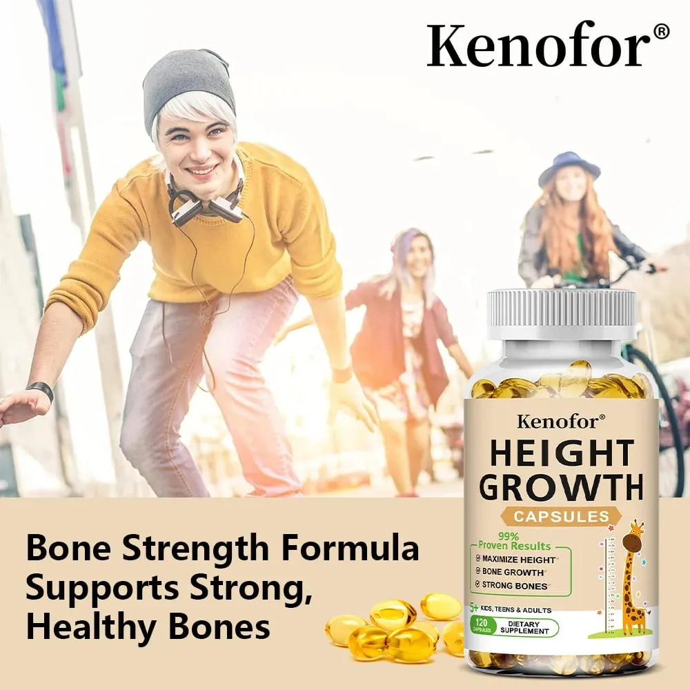 Height Growth Capsules - With Vitamins and Calcium - Increase Bone Strength Promotes Growth Adults Children — image 4