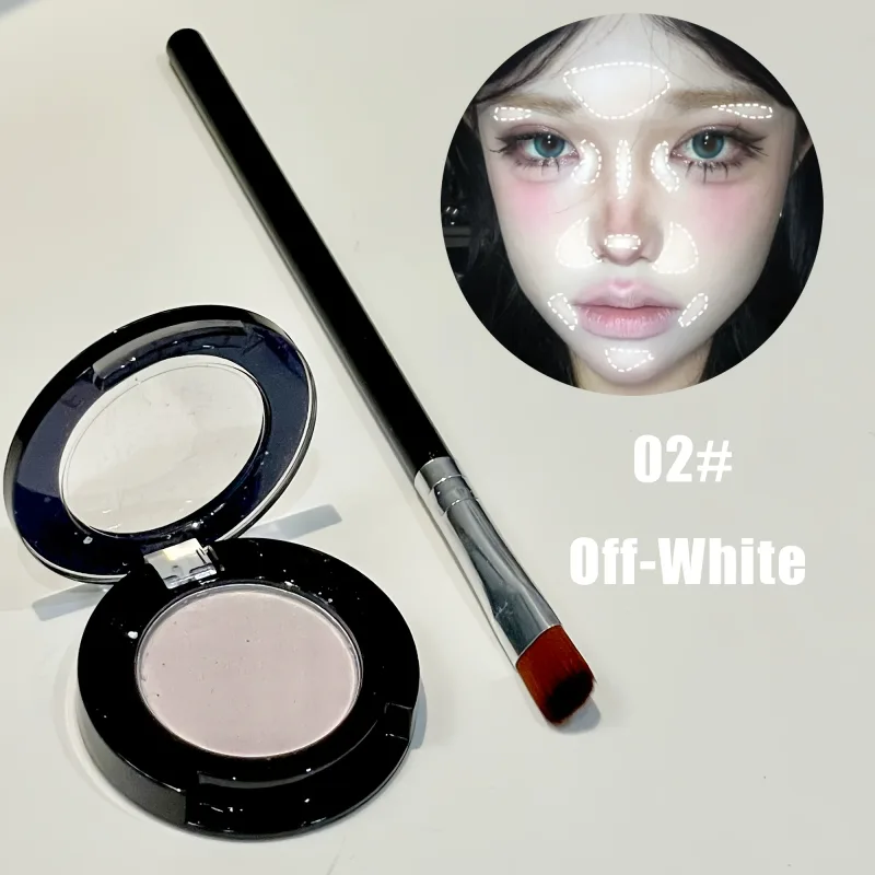 Single Matte Eyeshadow with Brush Low Saturation Color under Eye Highlighting Multi Use Makeup Ideal for Holiday Gifting