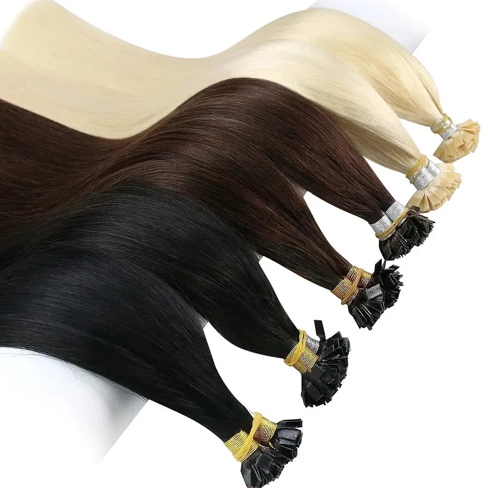 Flat Tip Human Hair Extension Remy Hair 1g/s 18-28 inch Real Remy Silky Straight Black Brown Pre Bonded Keratin Fusion Hair