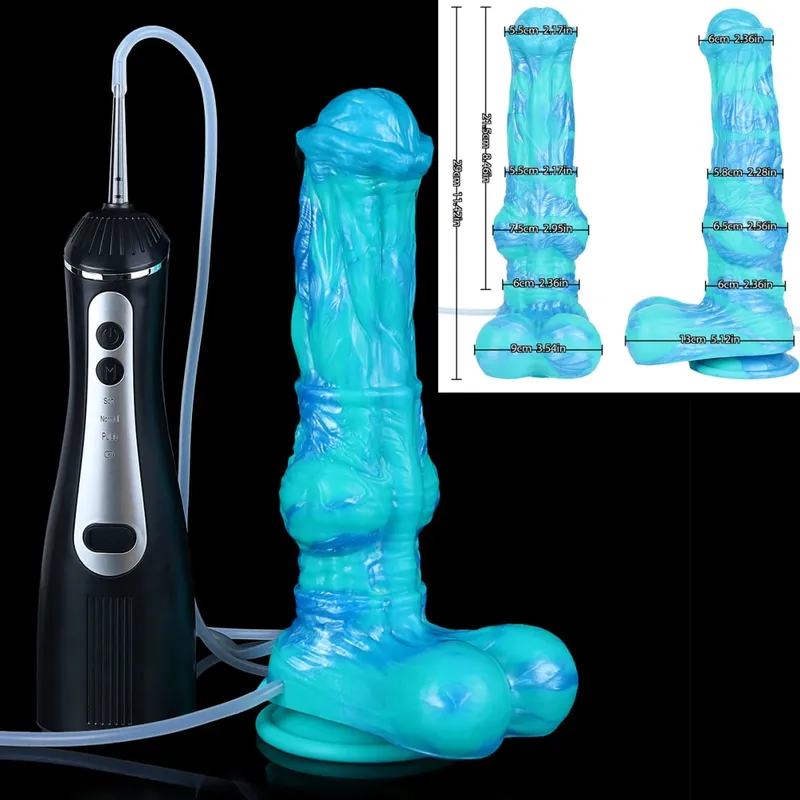 Silicone elétrico esguicho fantasia vibradores com ventosa massageador de próstata ejaculação pênis brinquedos sexuais para mulheres homens