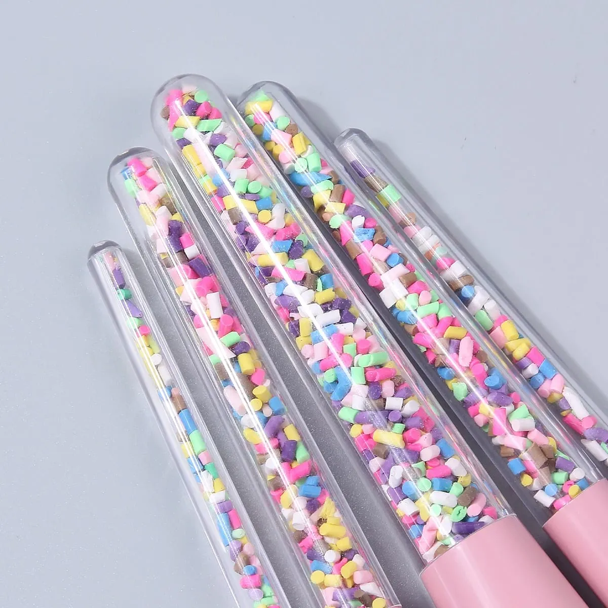 5PCS Candy Strooi Make-up Kwasten Set Roze Zachte Synthetische Borstels voor Gezicht & Oog