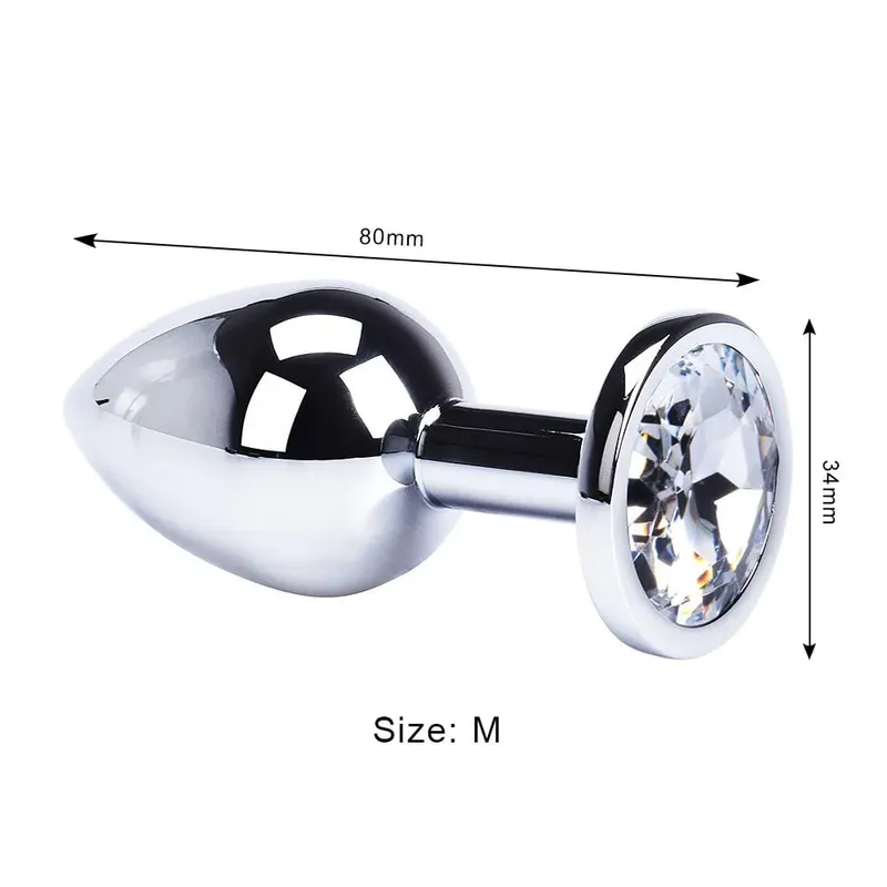 Stainless Steel Anal Plug Butt Plug With Jewelry Colorful Crystal Anus Plug Adults Sex Toys for Men Women Gay Adult Game Sex Toy