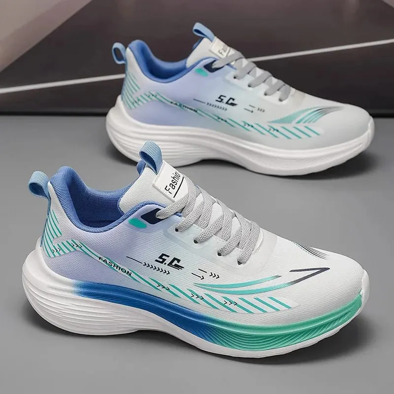 Men Running Shoes Lightweight Breathable Mesh Sneakers Thick Sole Cushioning Casual Walking Shoes Size 39-44