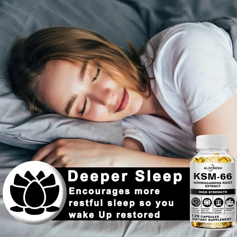 Ashwagandha Capsules Support Stress Relief and Mood Deep Sleep Increased Strength Endurance Muscle Growth and Hormone Balance