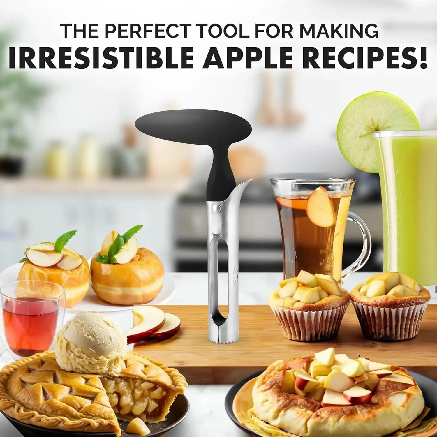 1PC Premium Stainless Steel Kitchen Apple Corer Tool Ultra Sharp Easy to Use & Clean Durable Fruit Corer Remover