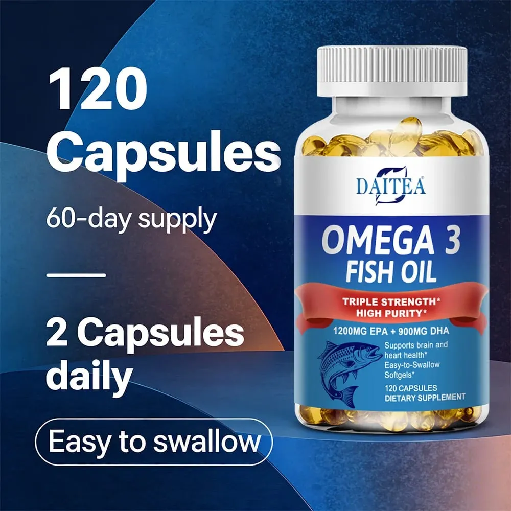 Omega 3 魚油 - 適用於神經系統、皮膚和頭髮健康 抗氧化劑 - 易於吞嚥