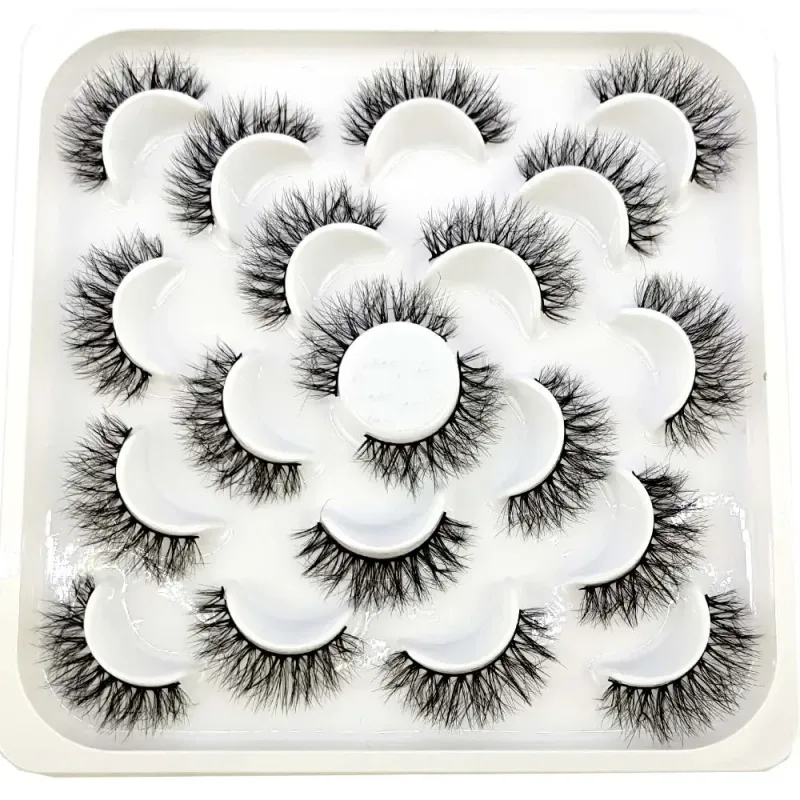 NEW 10 pairs Handmade 3d mink lashes short False Eyelashes Cross Messy Dense Natural Eye Lashes Stage Makeup False Eyelashes