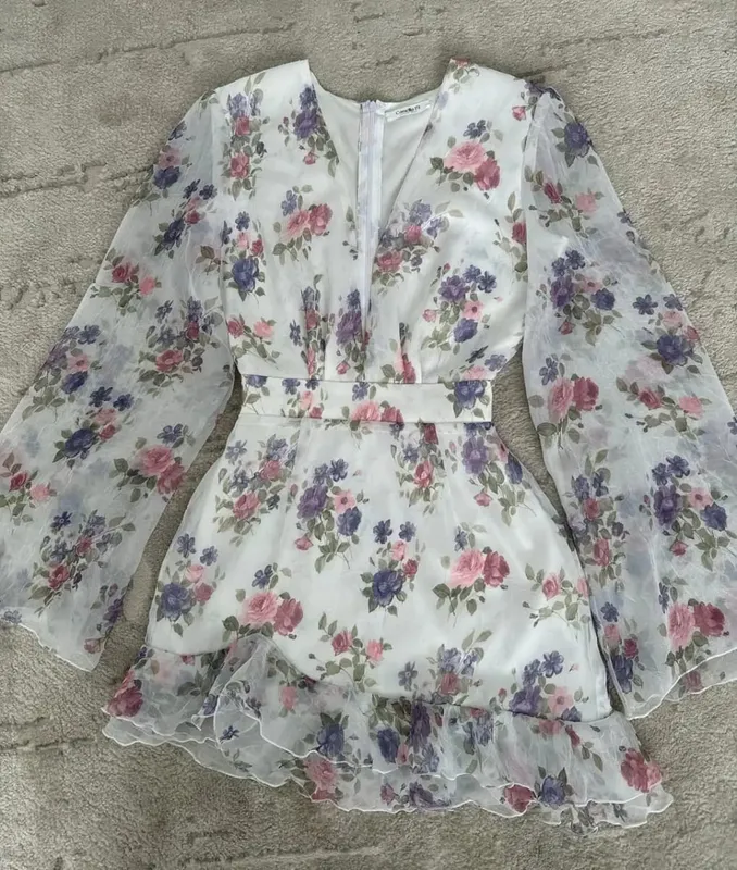 Collection Of Popular Printed Short Dress Deep V Neck A-line Bodycon Party Dresses 2026 Lady Spring Summer Vacation Outfits New
