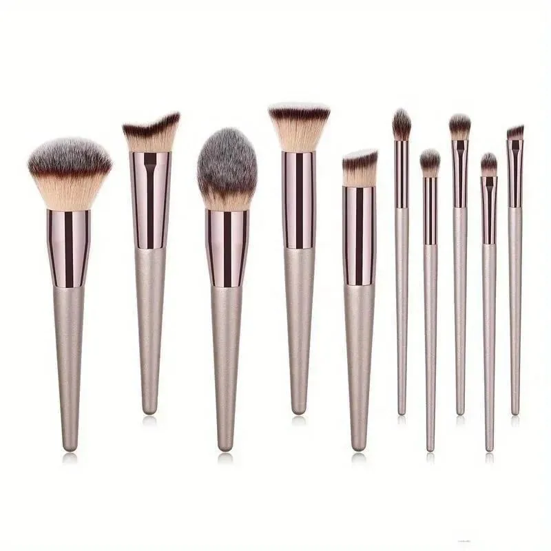 10 Pcs Makeup Brushes Complete Set of Foundation Loose Powder Blush Concealer Eye Shadow Professional Set for Face