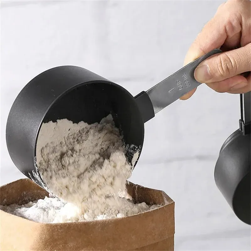 4/8PCS/Set Plastic Multi Purpose Measuring Cup Measuring Spoon Stainless Steel Handle With Graduated Measuring Baking Tools