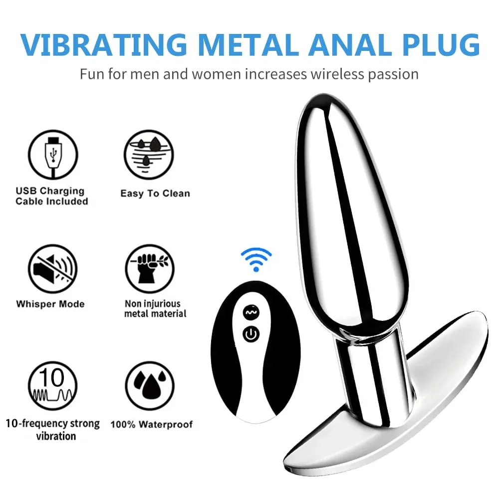 Anal Plug With Push 10 Vibration Modes Anal Toy For Men Prostate Massager Sex Toys With Remote Control Vibrator Anal Toys for 18