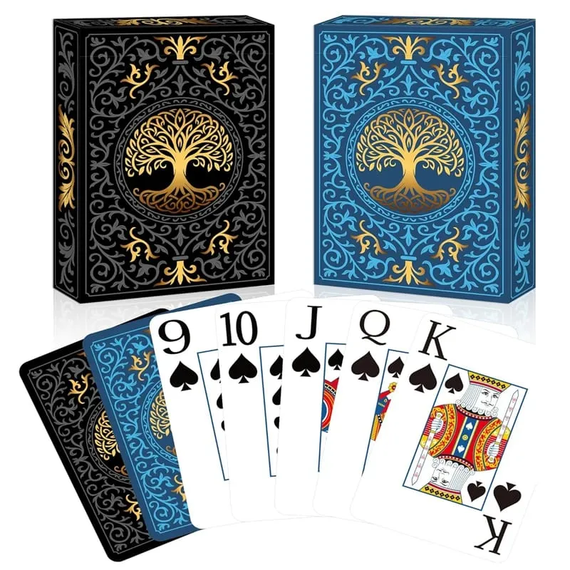 2 Pack Playing Cards | Large Print Playing Cards | Easy to Shuffle Premium Poker Cards for Card Games Family Game Night Table M