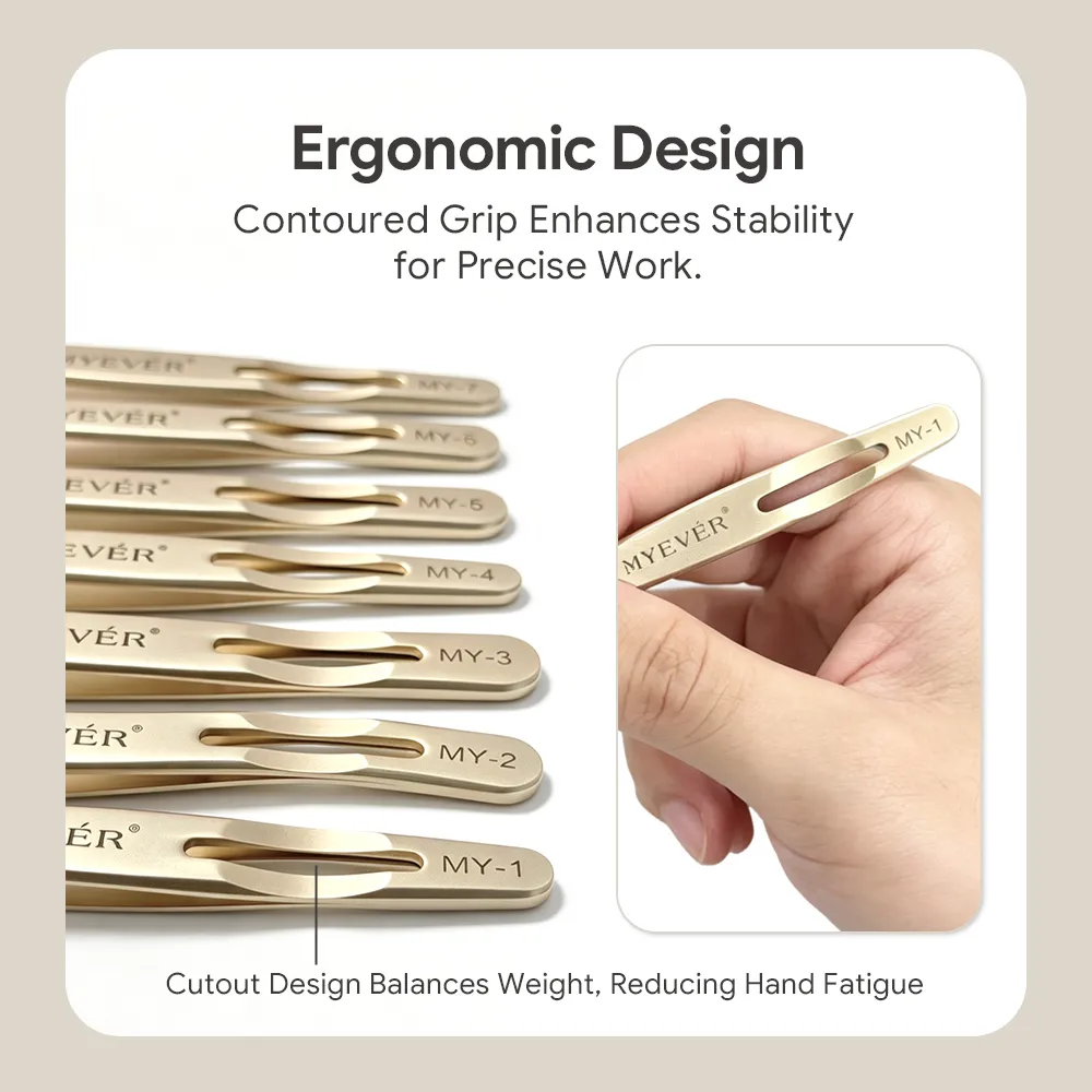 Anti-Slip Eyelash Extension Steel Tweezers High-Density Fiber Tip Eyelash & Eyebrow Professional Precision Makeup Tools