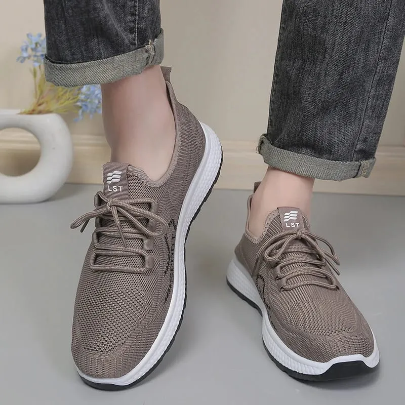 Men's Breathable Mesh Sport Sneakers Elevated Comfortable Walking Shoes Lightweight Casual Athletic Shoes for Daily Wear