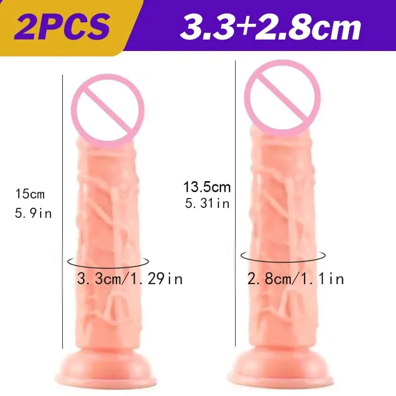 Realistic Flesh Colored Silicone Dildo with Suction Cup Soft Butt Plug Adult Sex Toy for Women And Men Realistic Soft Dildo