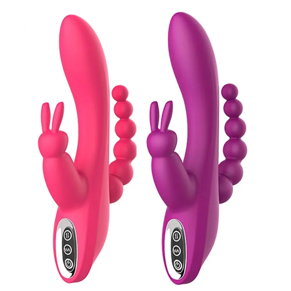 12 Modes G Spot Rabbit Vibrator Clitoral Stimulator Anal Triple Curve Massager Anal Beads Sex Toys For Women Couples Dildo — image 1