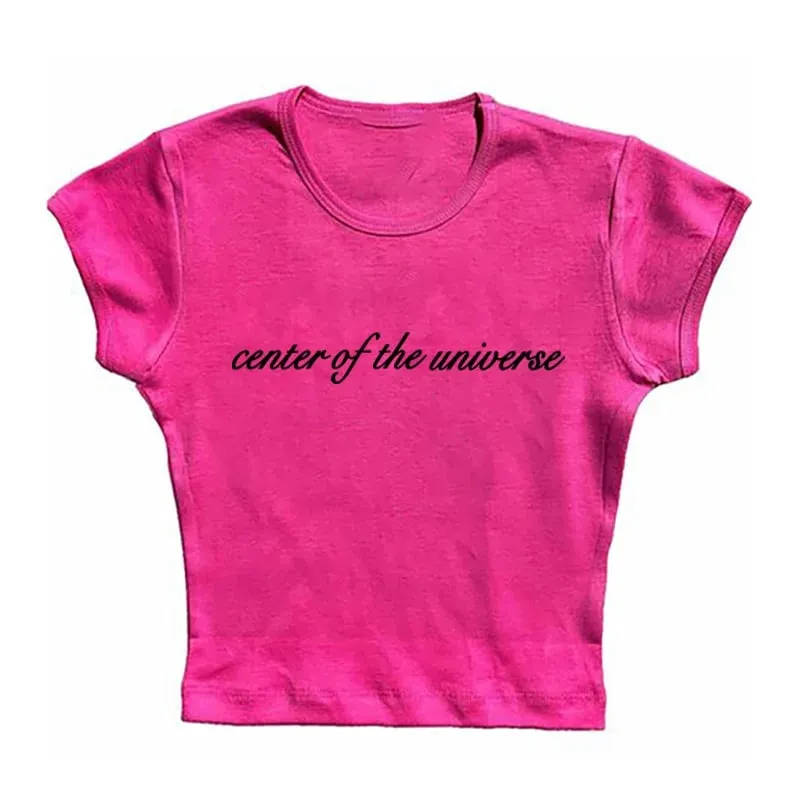 Y2k Crop Top Harajuku Women Letter Print T-Shirts Slim Retro Fashion Camis Grunge Vintage Tee Streetwear Aesthetic Clothing Sexy