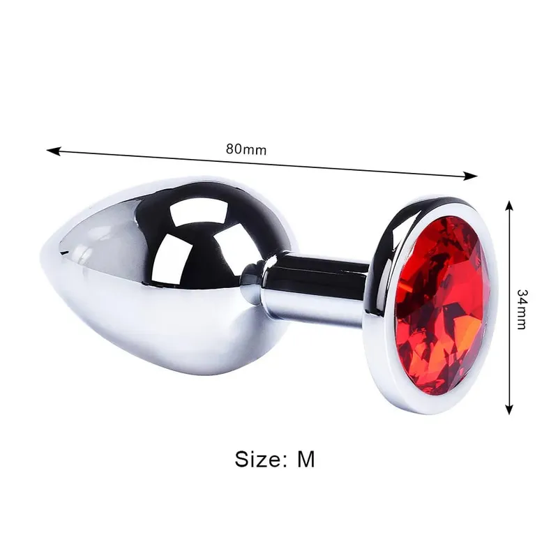 Stainless Steel Anal Plug Butt Plug With Jewelry Colorful Crystal Anus Plug Adults Sex Toys for Men Women Gay Adult Game Sex Toy