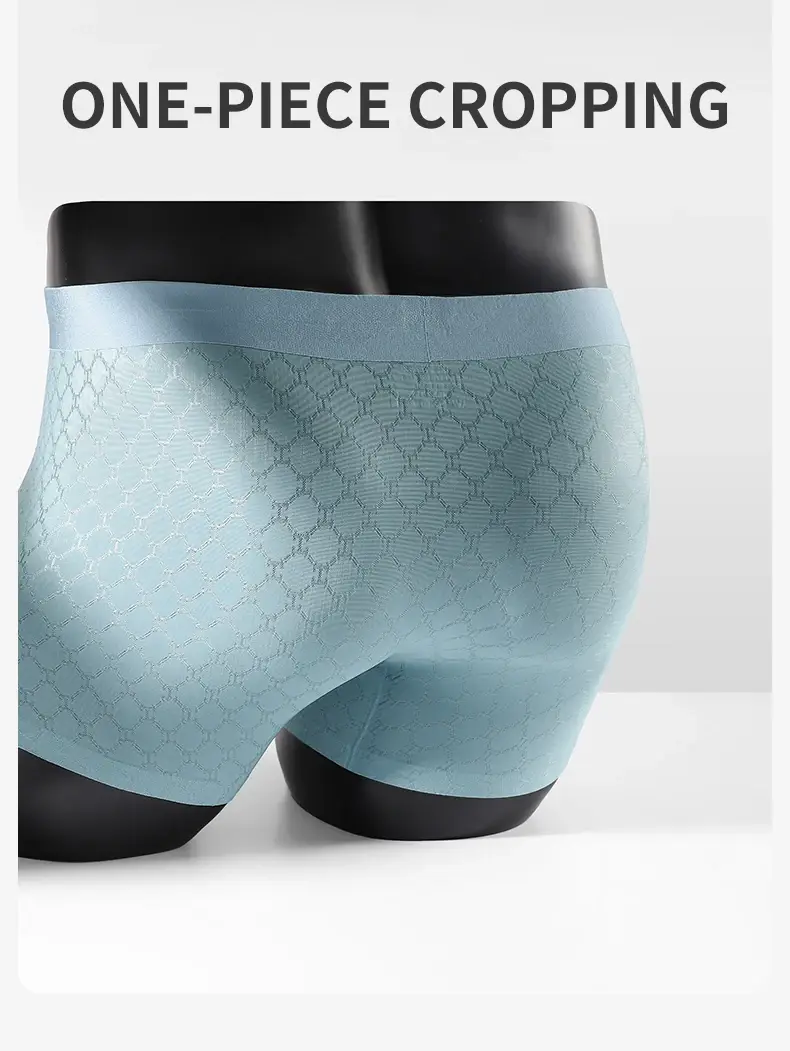 MiiOW 3Pcs Seamless Ice Silk Men Boxerชุดชั้นในฤดูร้อนBreathableตาข่ายกางเกงในชายAntiแบคทีเรียกางเกงชายกางเกงนักมวย