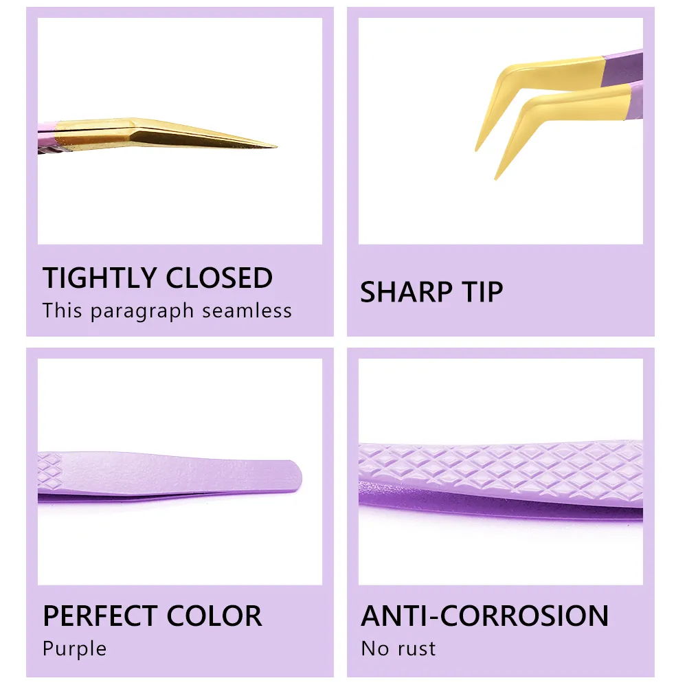 Eyelashes Tweezers Stainless Steel Superhard Tweezers High Precision Anti-static Tweezers For Eyelash Extensions Tools