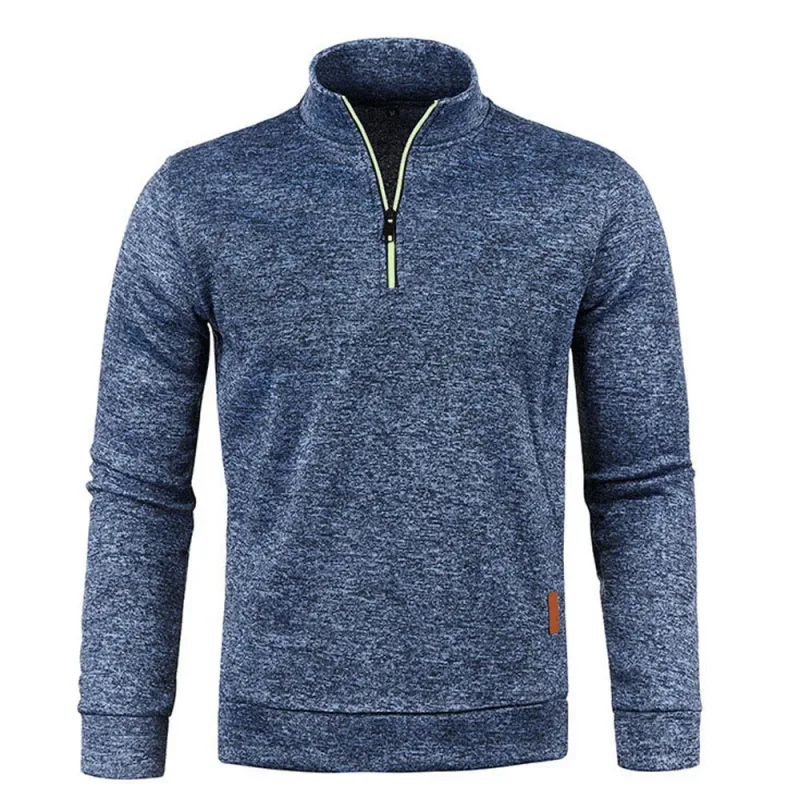 Men's Knitted Sweatshirts Casual Thicker Half Zip Pullovers For Male Hoody Man Solid Color Turtleneck Sweater Coats BSD-ZW118