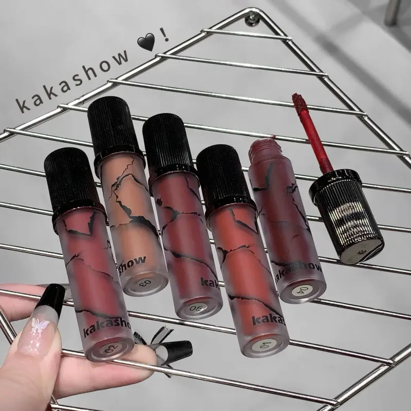 Marble Matte Lip Mud Velvet Soft Fog Lip Tint Long Lasting Non Stick Cup Lip Cosmetics