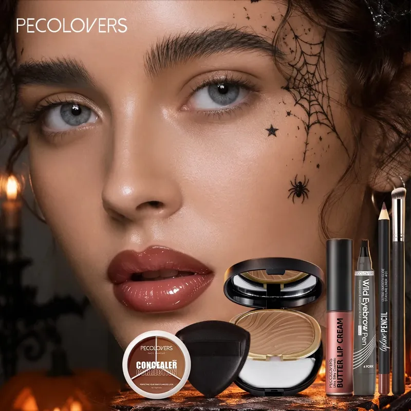 7PCS Face Makeup Set Long‑Lasting Concealer Contour Powder Lip Cream Waterproof Eyebrow Pen With Makeup Brush — image 6