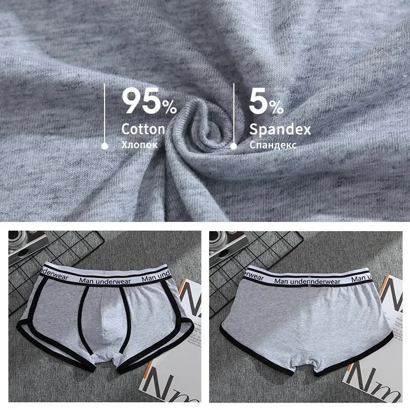 1/4pcs Men Underwear Boxers Cotton Panties Breathable Solid Boxershorts Male Mid Waist Underpants Trend Man Shorts Homme Shorts — image 16