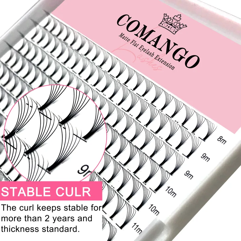 CoMango Wispy Premade Volume Fans 3-10D Individual Lashes Extension Short Stem 320 Fans Faux Mink Pre Made Russian Lashes — image 7