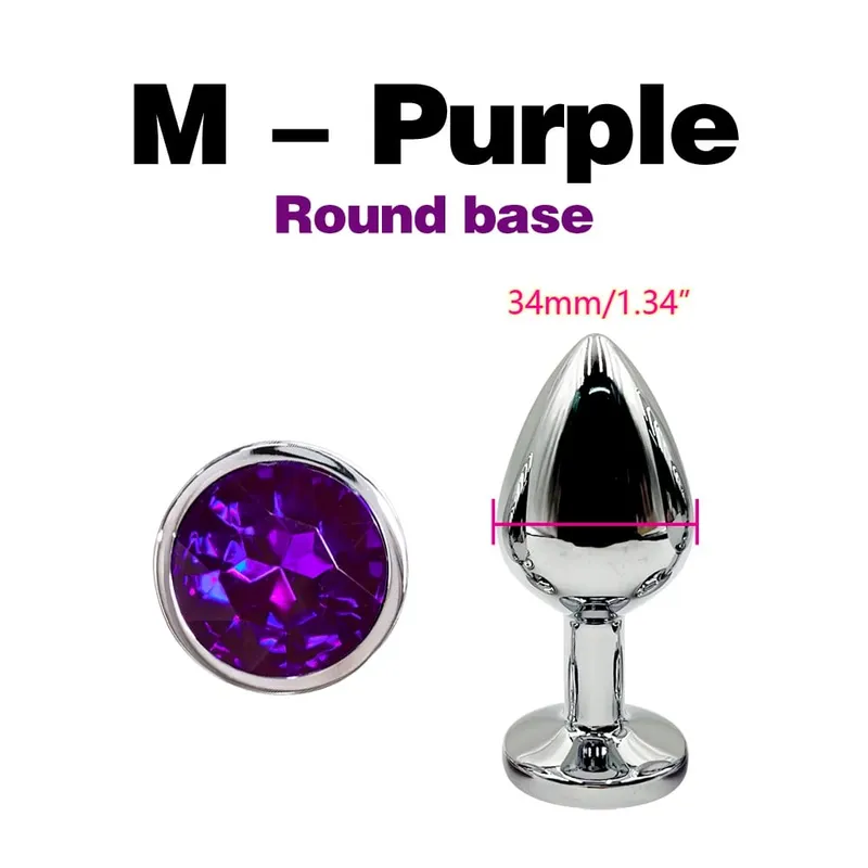 Metal Anal Plug With Gem Base Beginner To Expert 5 Size Butt Plug G-Point Massage Dildos Female/Male Couples Adult Sex Toys